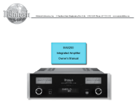 McIntosh MA-5200 - Owners manual